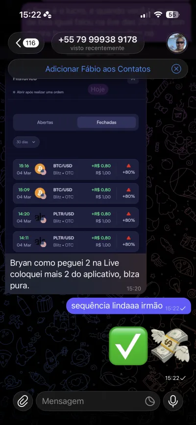 Depoimento: pegou 2 na live e mais 2 no app